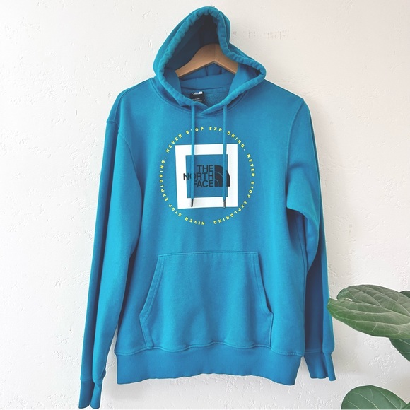 The North Face Other - THE NORTH FACE Geo NSE Hoodie Teal Large Logo Mens Size L